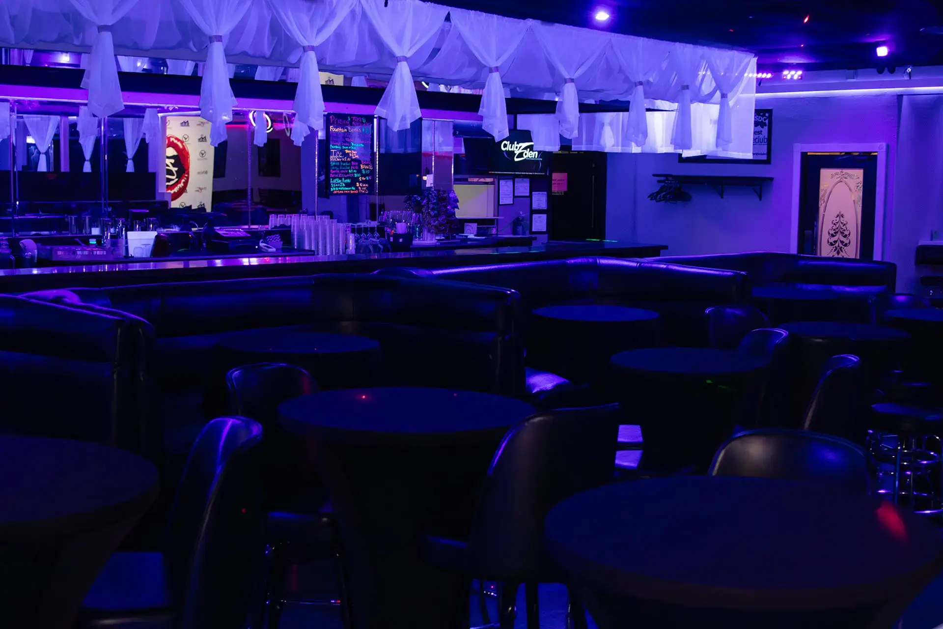 Interior lounge at Club Eden DFW in Euless Texas
