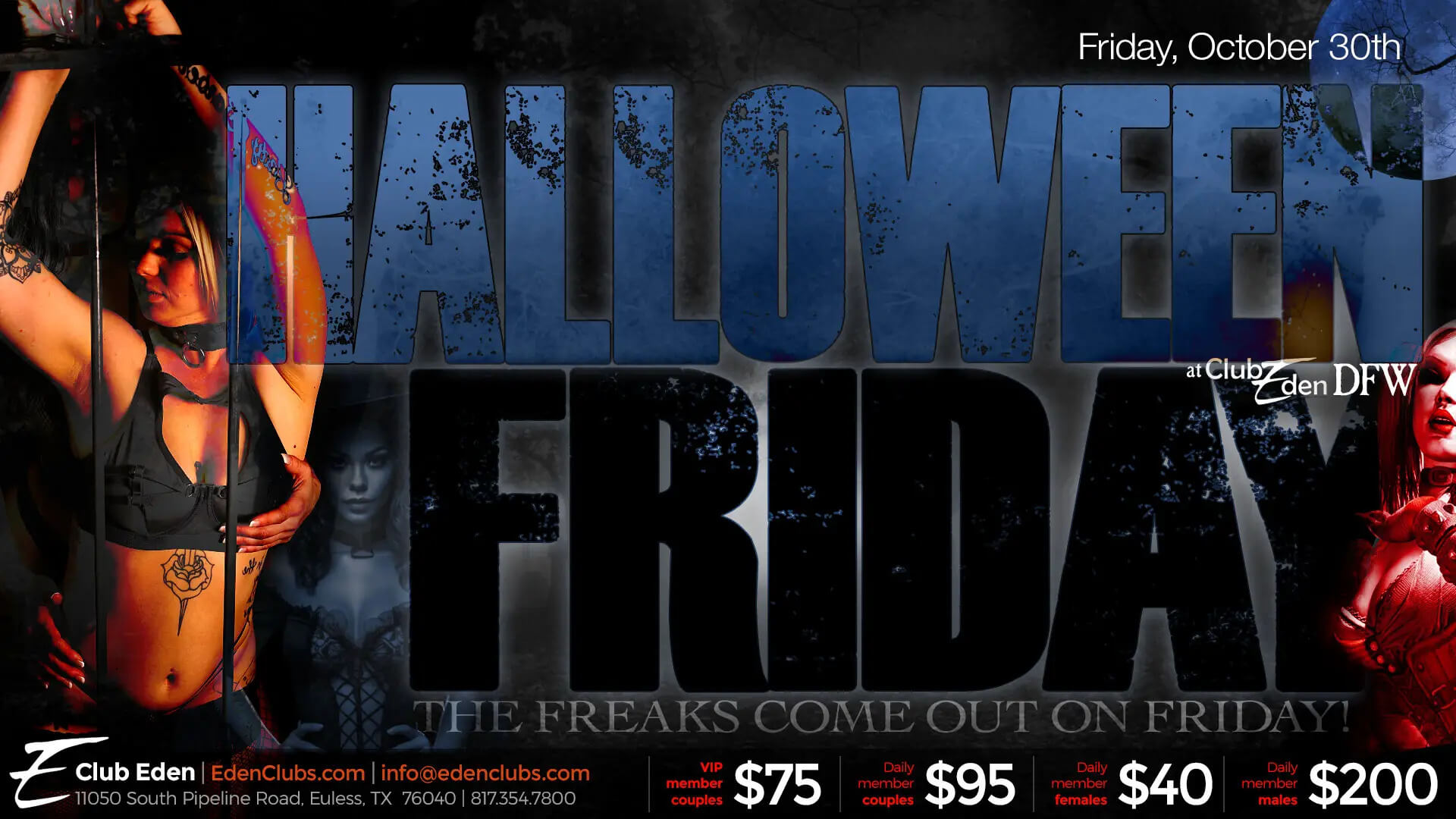 Club Eden DFW Halloween Friday flyer