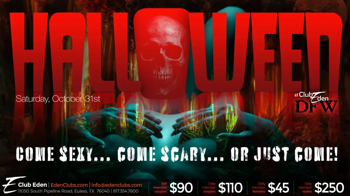 Club Eden DFW Halloween flyer